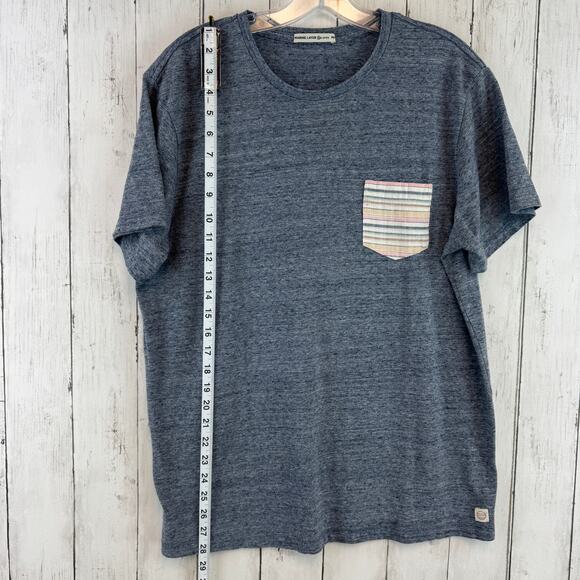 Marine Layer Gray Heather Re-Spun Contrast Pocket Short-Sleeve T-Shirt Size M/L - Picture 10 of 12